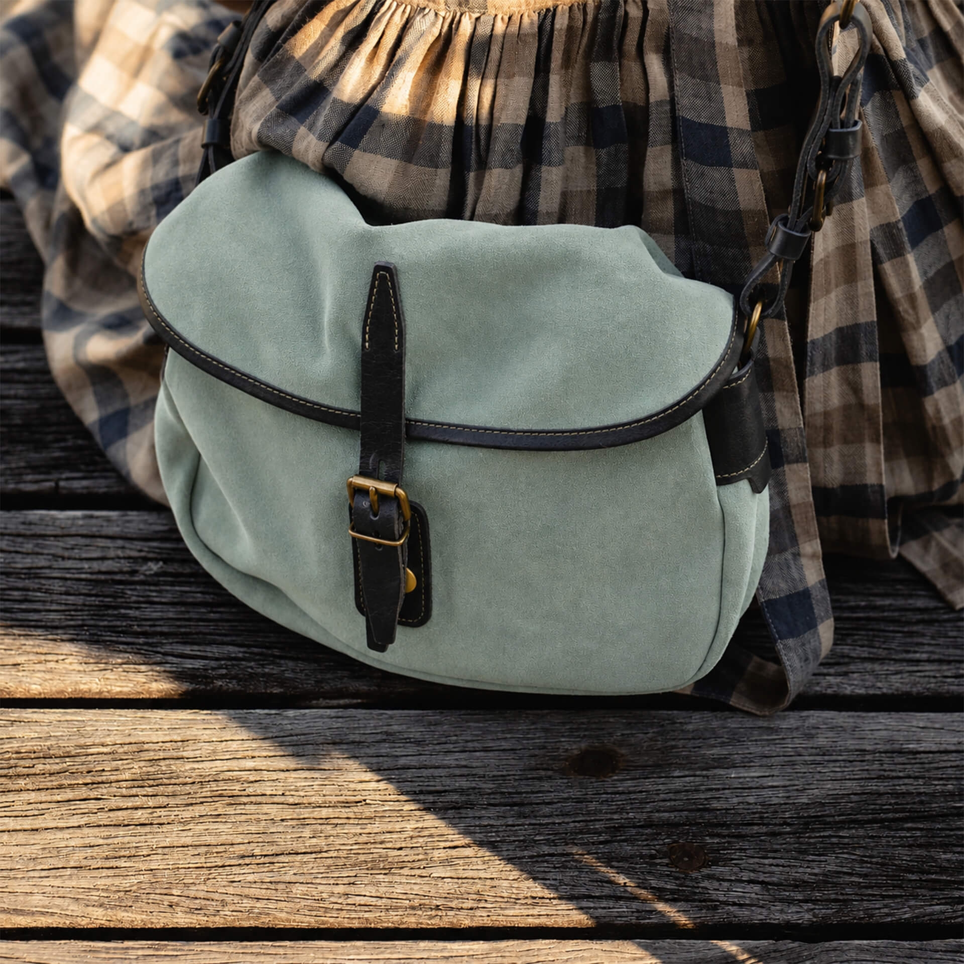Musette des Fischers XS / Veloursleder - Jadegrün (image n°7)
