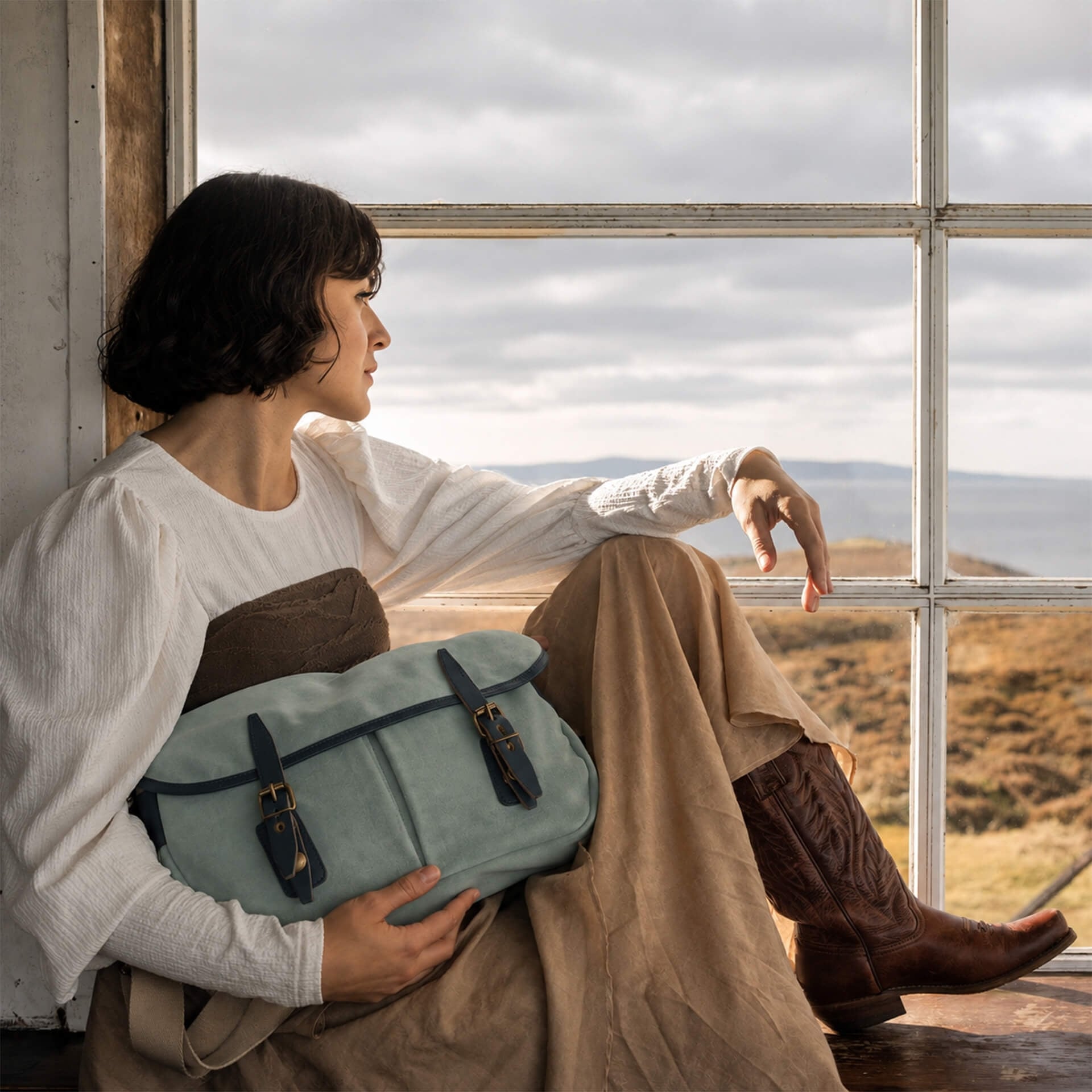 Bolsa de pescador S / Cuero de ante - Verde jade (imagen n.º 10)