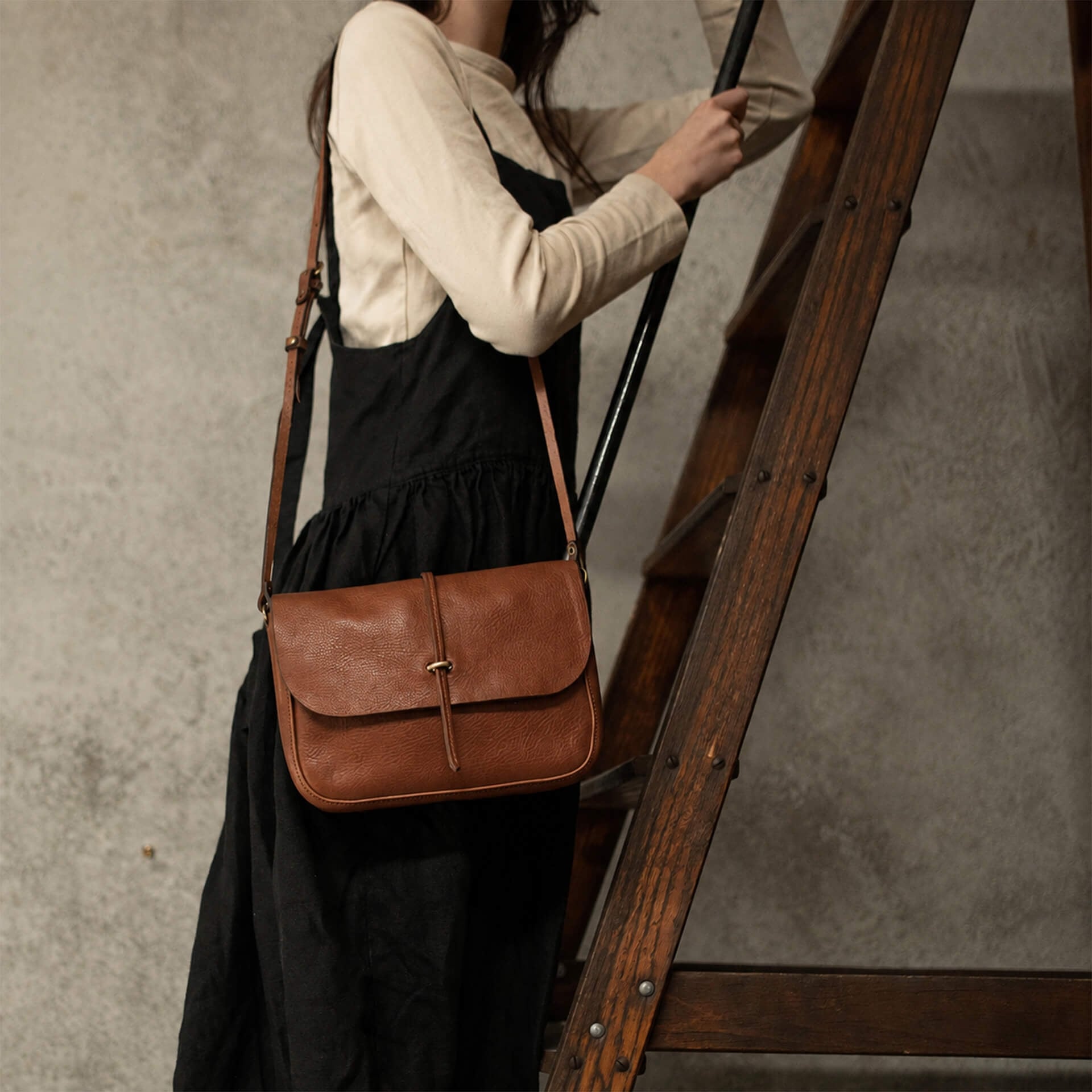 Bolso mensajero Pastel - Marrón ámbar (imagen n.º 4)