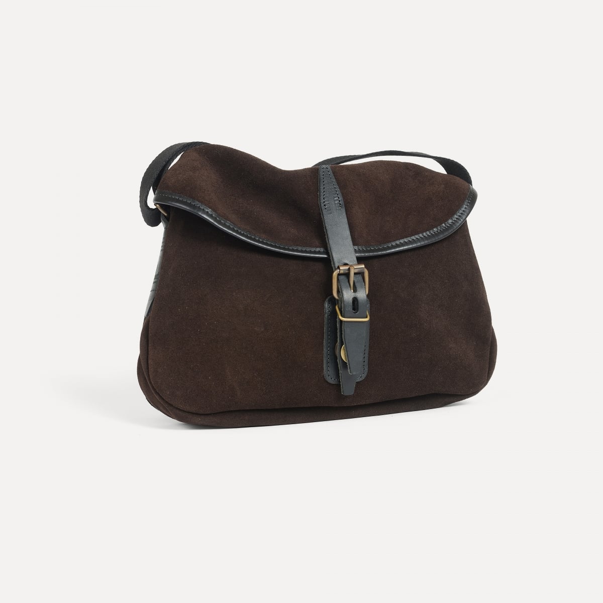 Musette des Fischers S / Veloursleder - Dunkelbraun (image n°2)