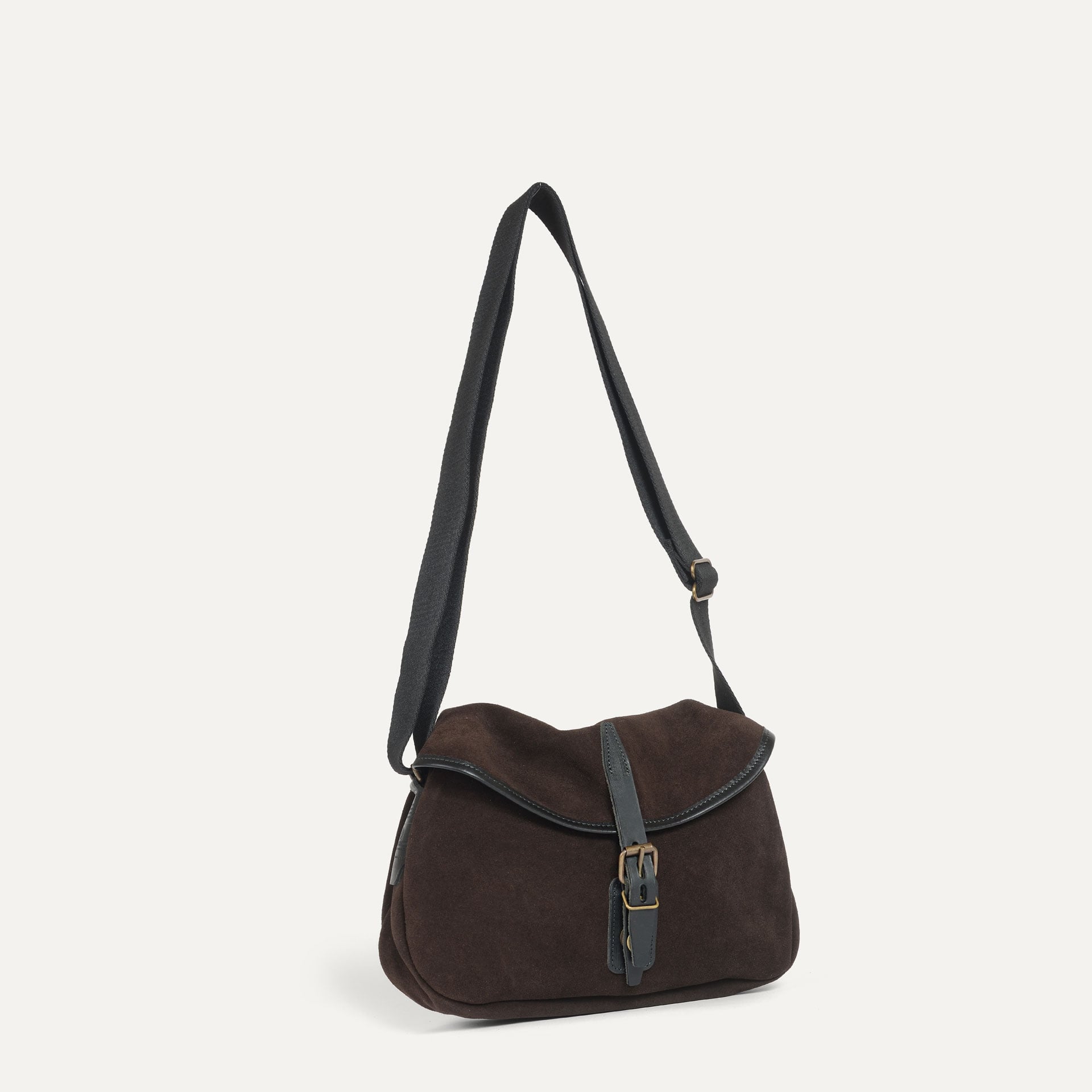 Musette des Fischers S / Veloursleder - Dunkelbraun (image n°3)