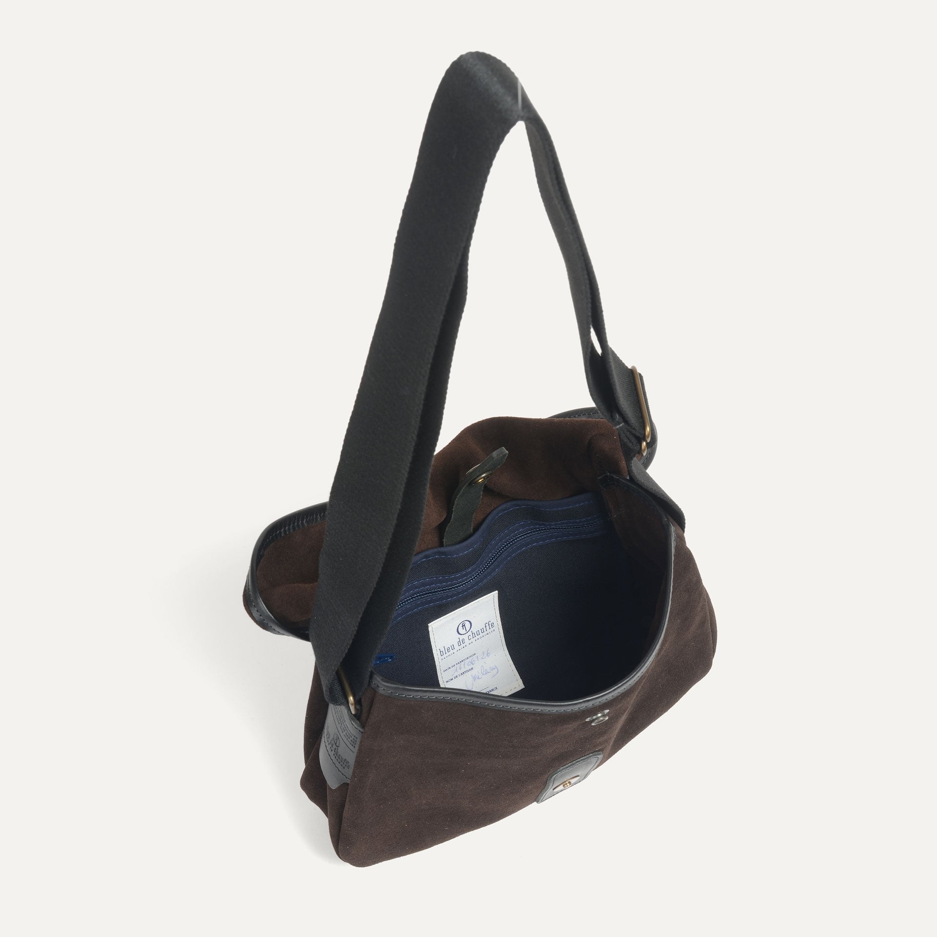 Musette des Fischers S / Veloursleder - Dunkelbraun (image n°6)