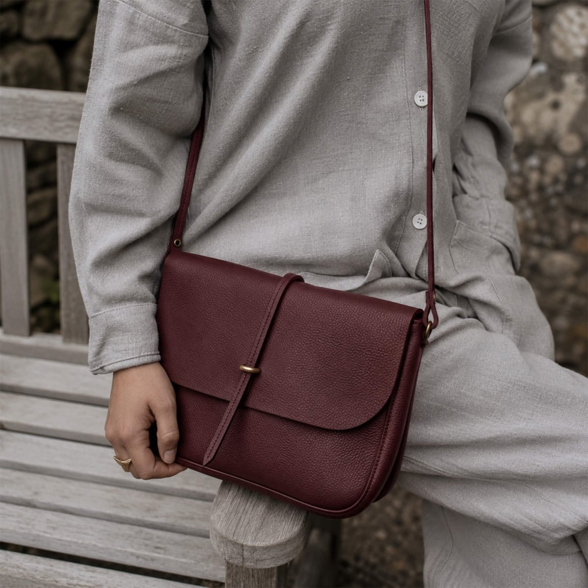 Bolso mensajero Pastel - Turba (imagen n.º 7)