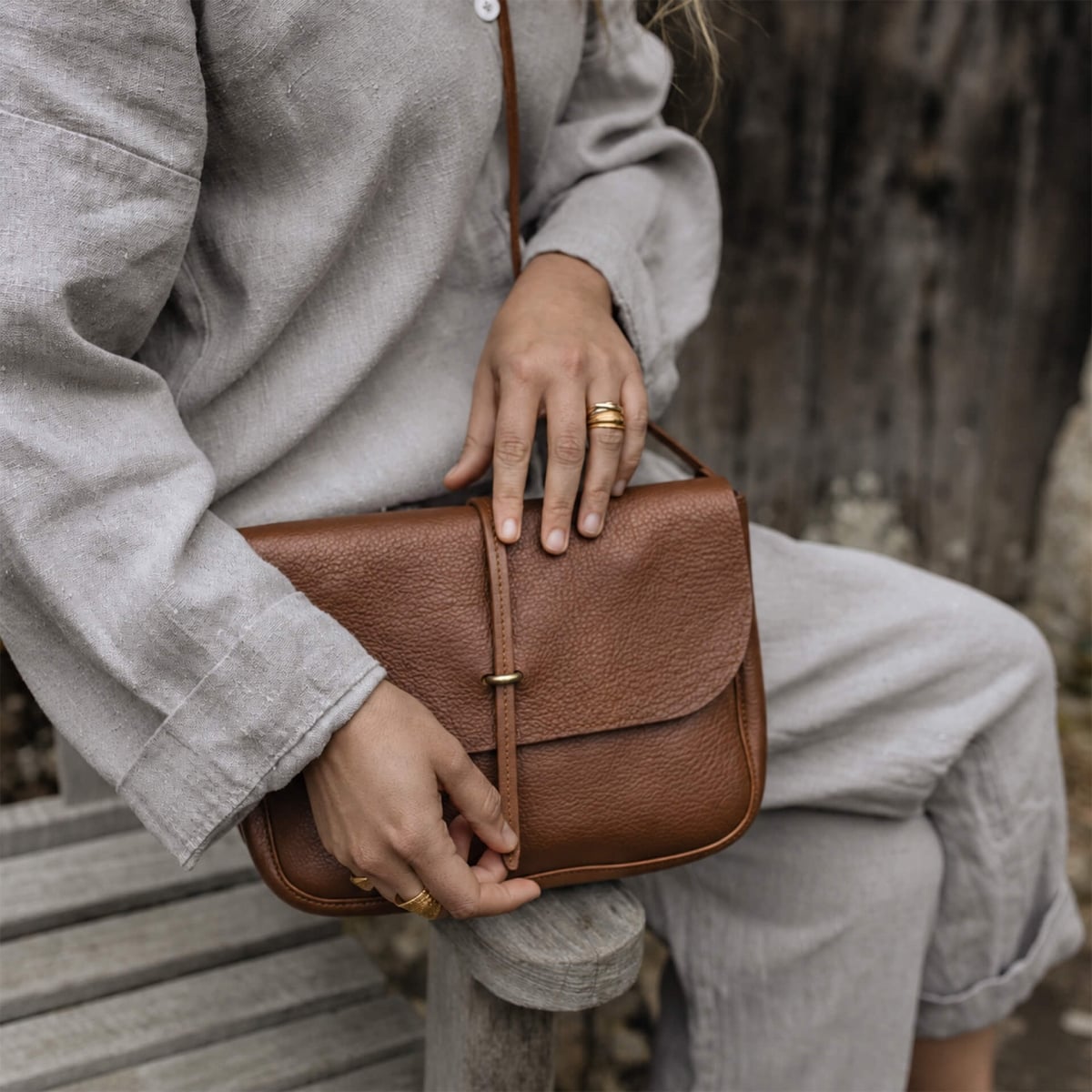 Bolso mensajero Pastel - Marrón ámbar (imagen n.º 5)
