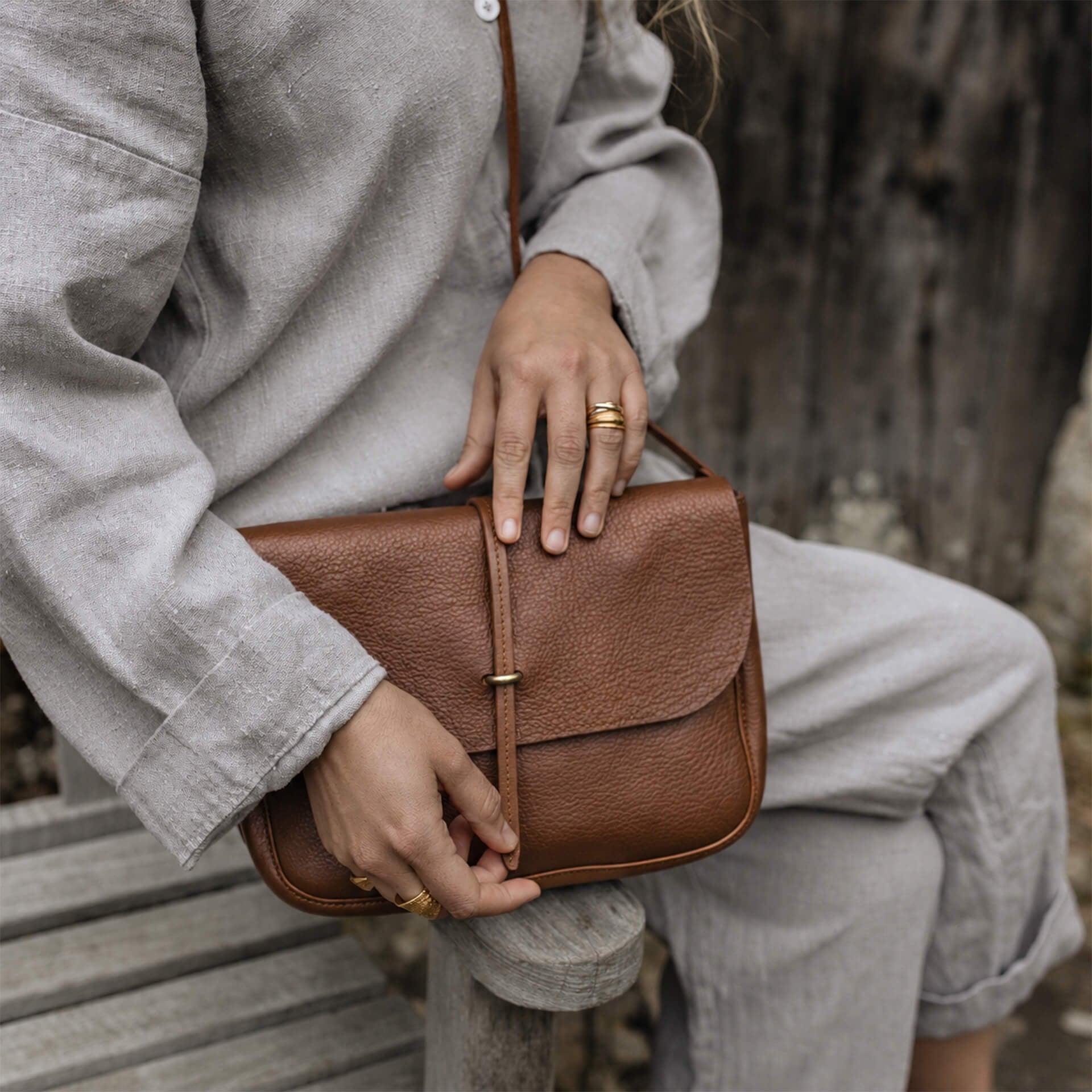 Bolso mensajero Pastel - Marrón ámbar (imagen n.º 5)