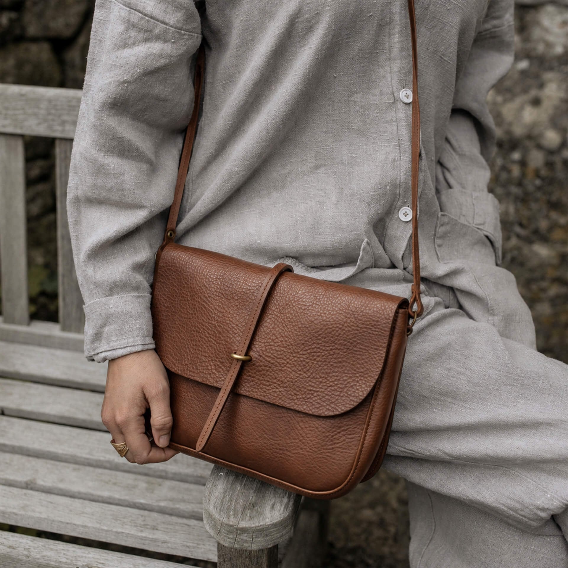 Bolso mensajero Pastel - Marrón ámbar (imagen n.º 6)