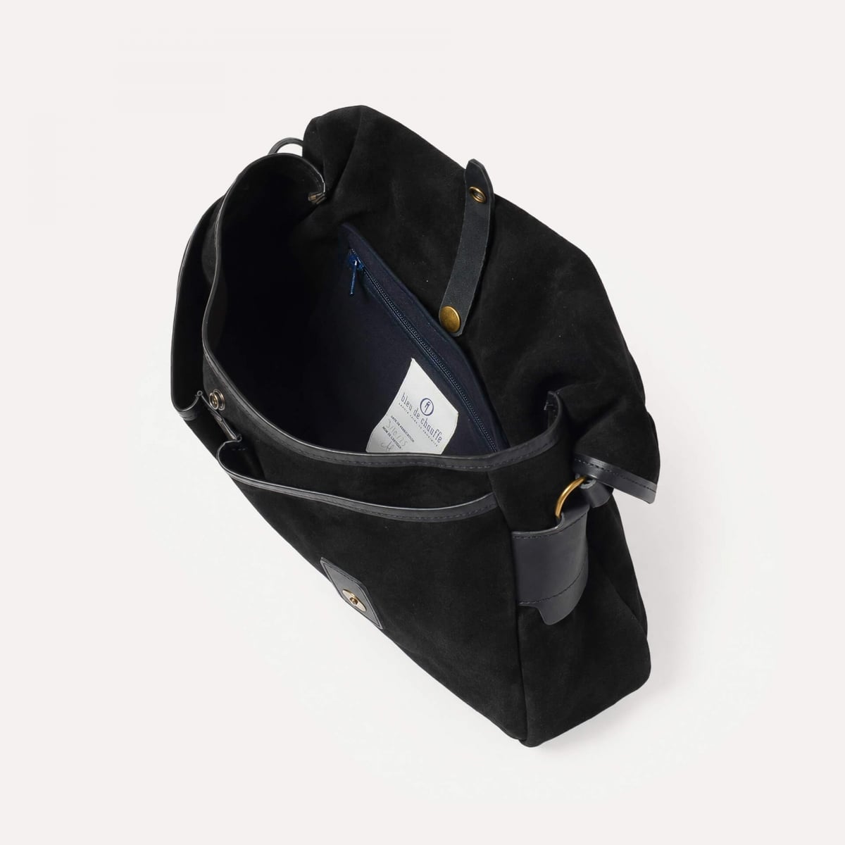 Musette du pêcheur M / Cuir Velours - Noir (image n°4)