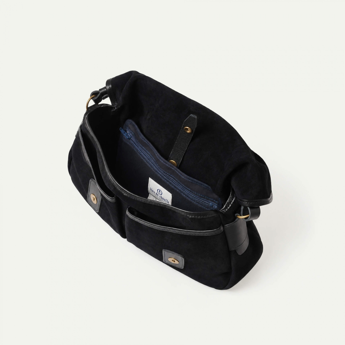 Musette du Pêcheur S / Cuir Velours - Noir (image n°4)