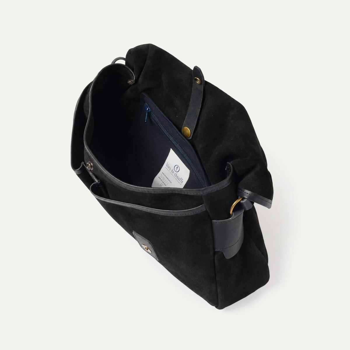 Musette du pêcheur M / Cuir Velours - Noir (image n°4)