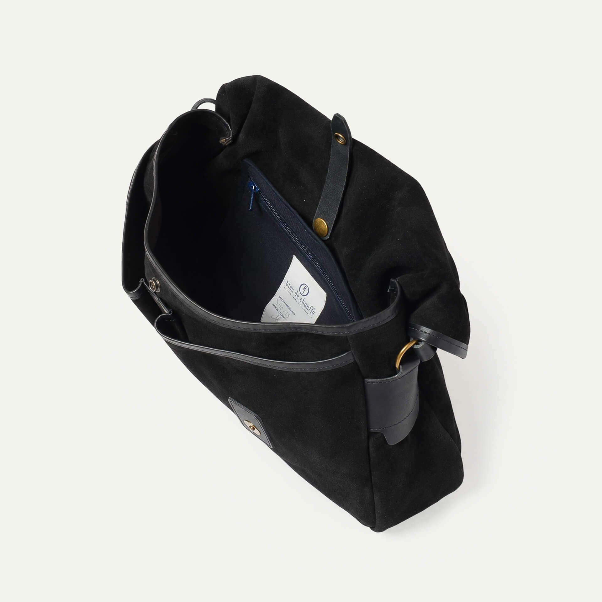 Musette du pêcheur M / Cuir Velours - Noir (image n°4)