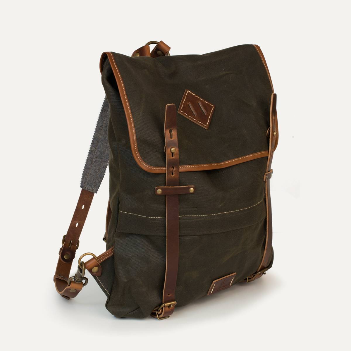 Coursier backpack WAXY - Kaki/Pain Brûlé (image n°1)