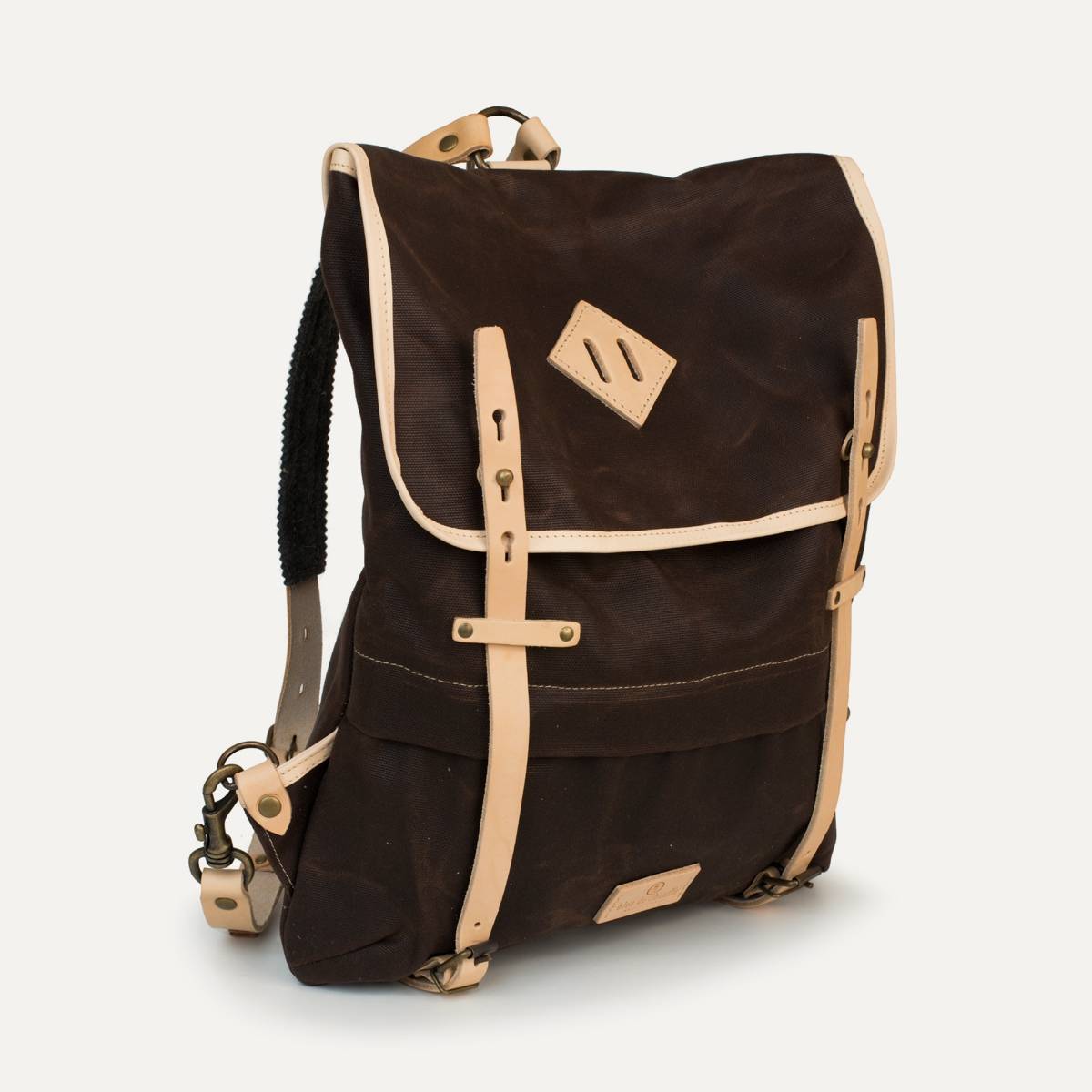 Coursier backpack WAXY - Brown/Natural (image n°1)