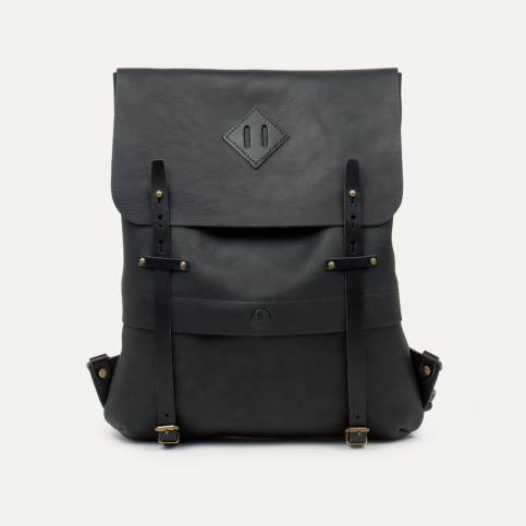 Coursier leather backpack - Black