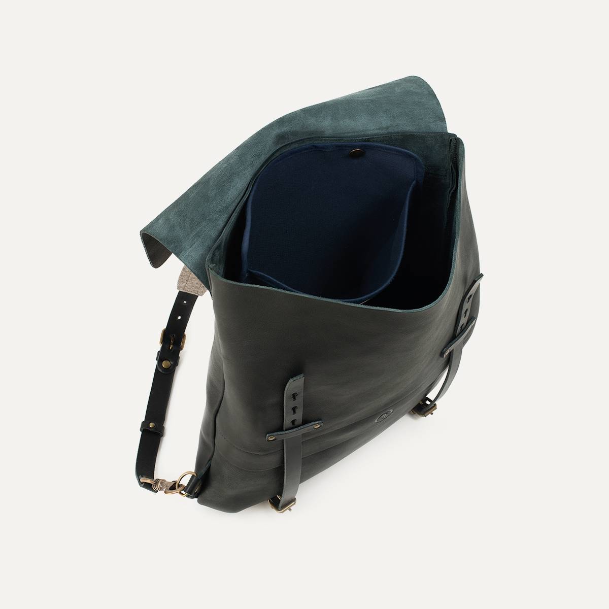 Coursier leather backpack - Black (image n°3)