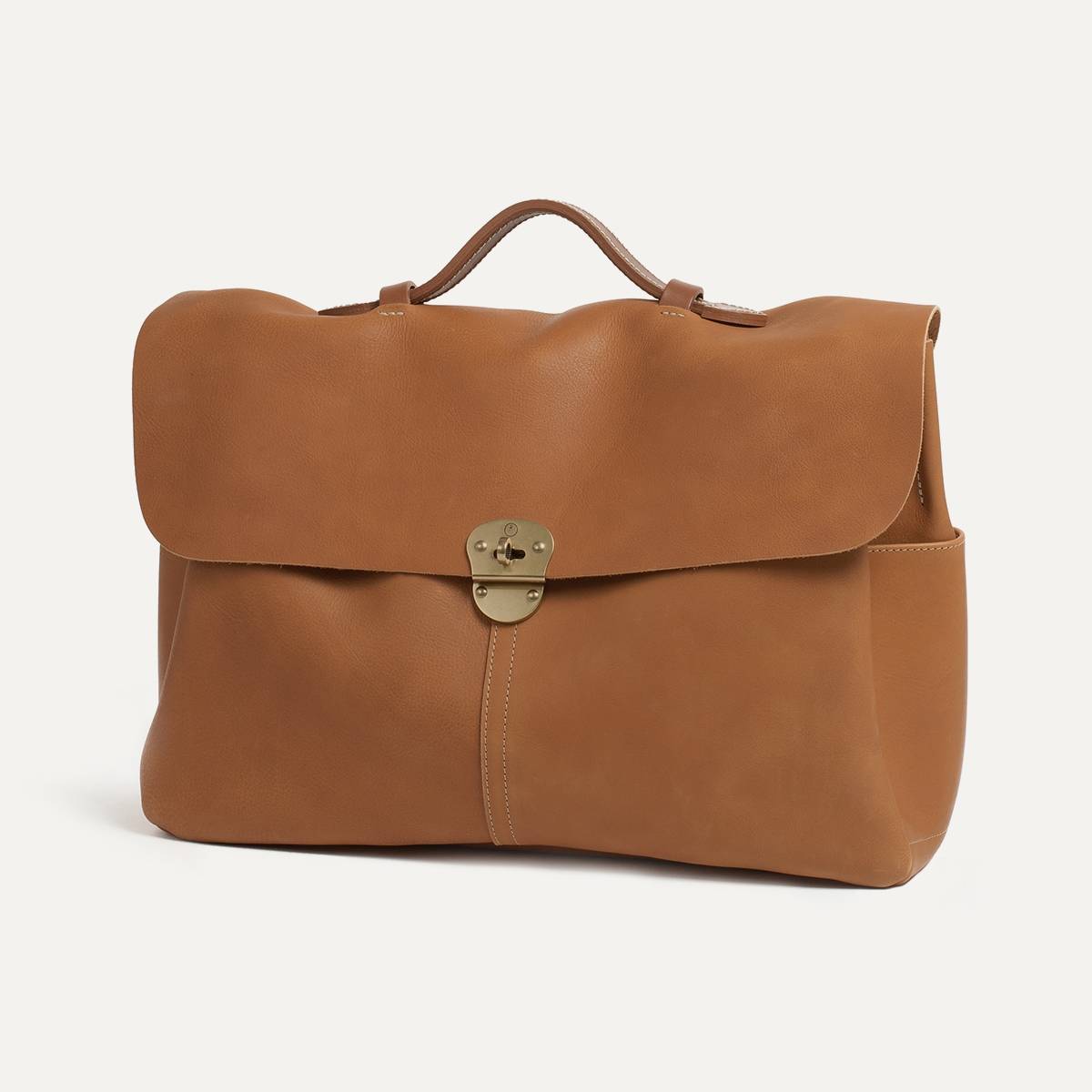 Business bag Charles for men - satchel bag Caramel | Bleu de chauffe