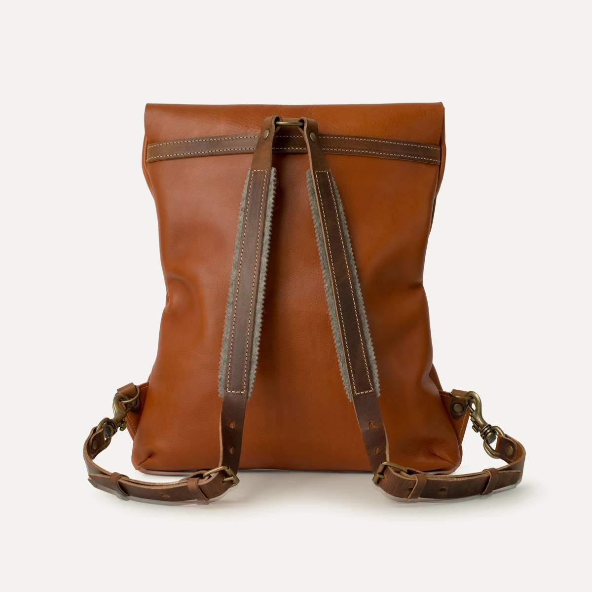 Coursier leather backpack - Pain brûlé (image n°2)