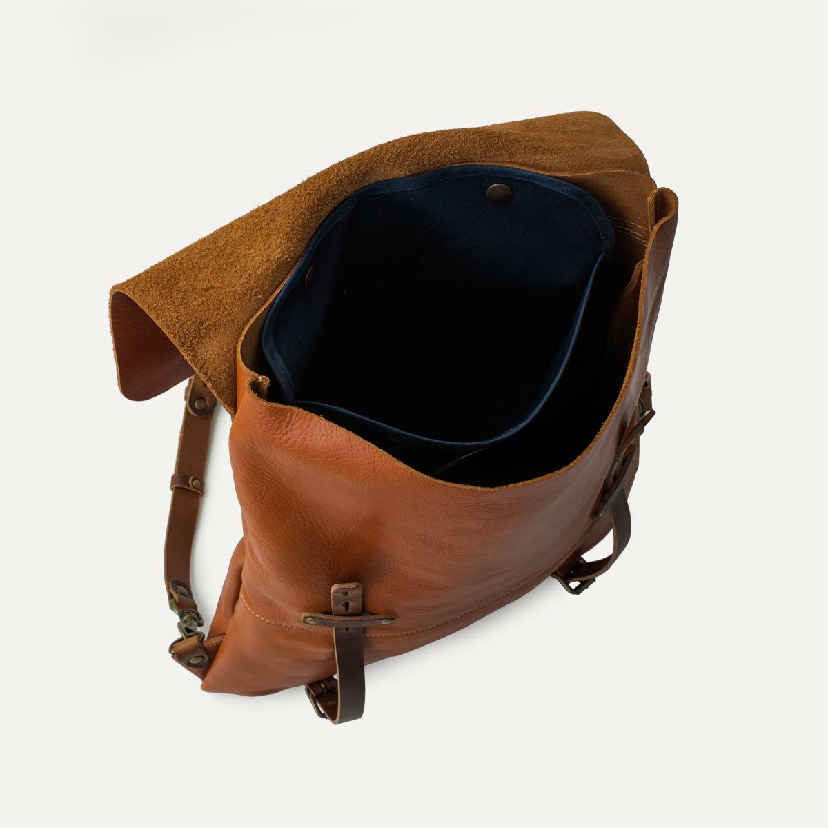 Coursier leather backpack - Pain brûlé (image n°3)