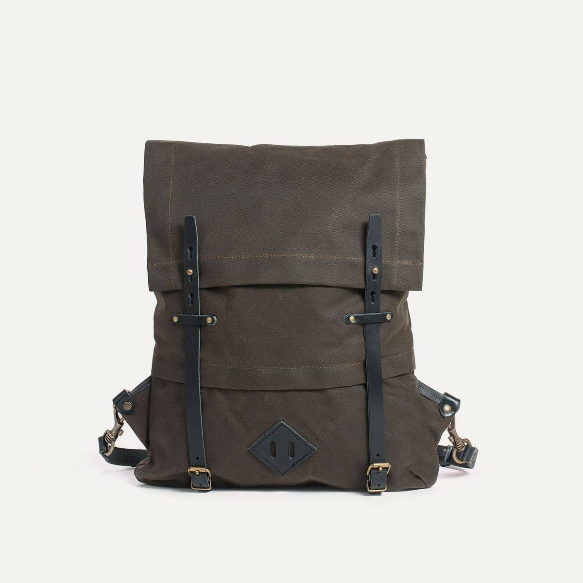 Coursier backpack WAXY - Khaki/Black (image n°1)