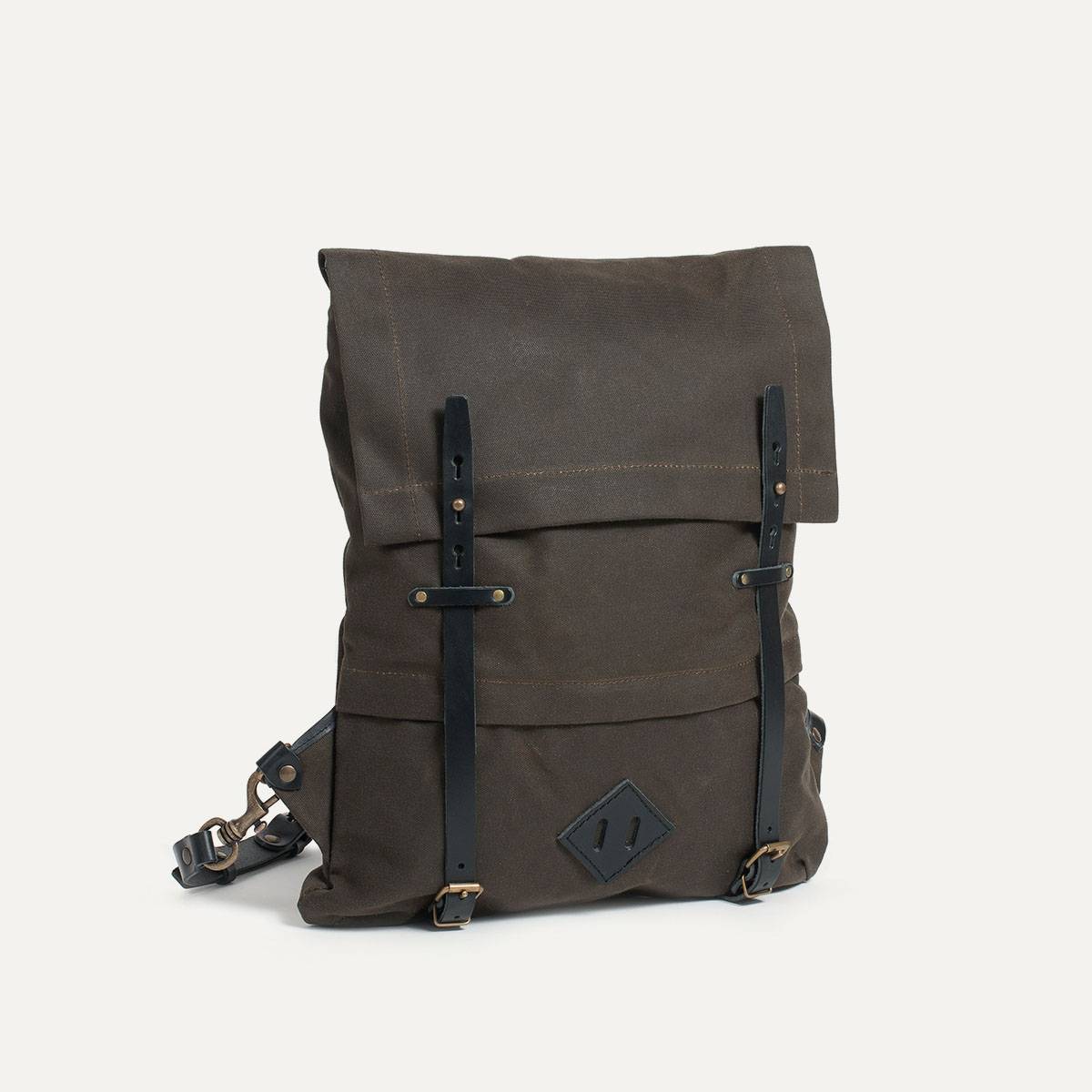 Coursier backpack WAXY - Khaki/Black (image n°2)