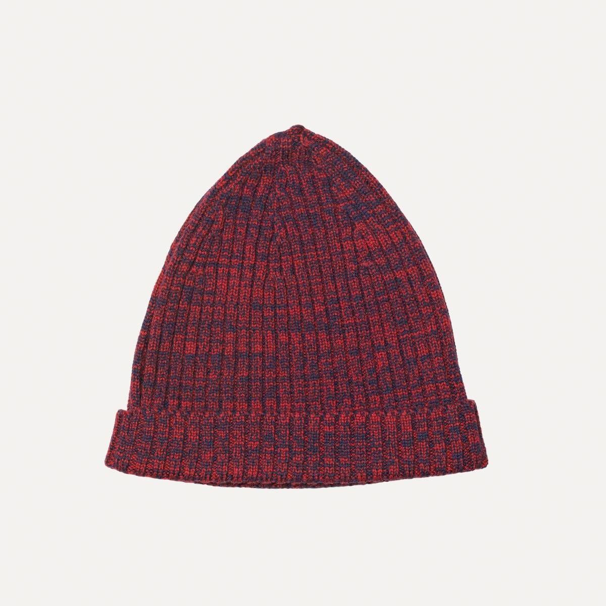 LÉON HEATHER KNIT HAT - Red Navy (image n°1)