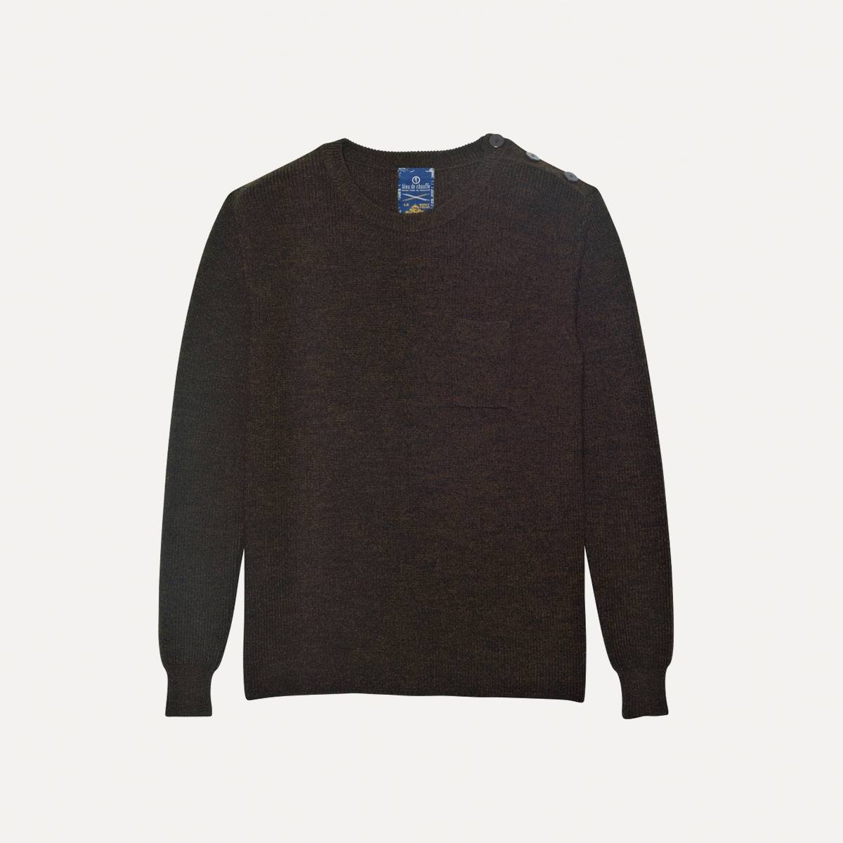  Jack Sweater in heather virgin wool - Brown (image n°1)
