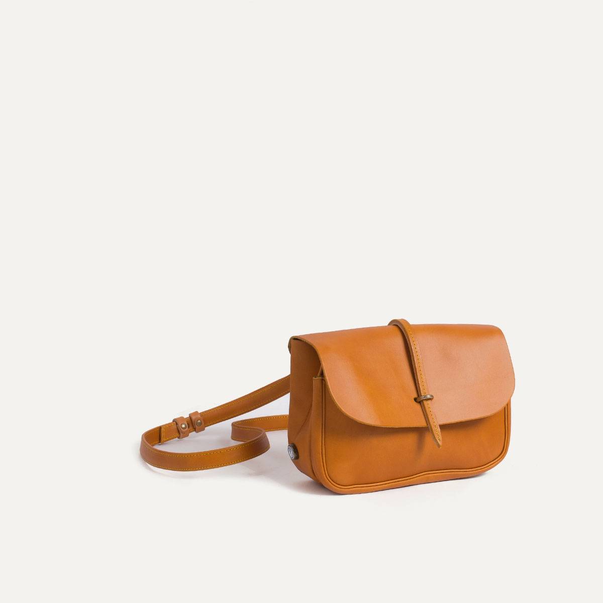 Mini sac postier Pastel - Camel/Jaune (image n°1)