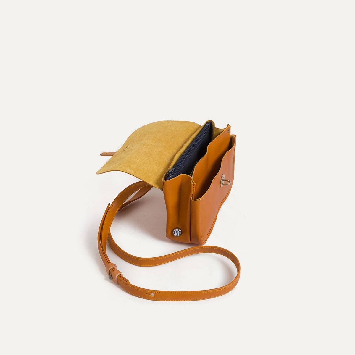 Mini sac postier Pastel - Camel/Jaune (image n°3)