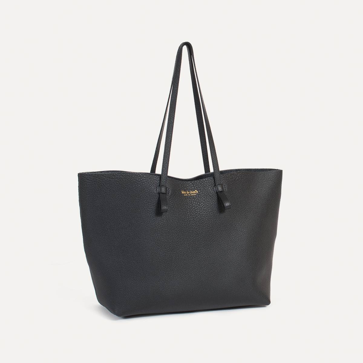 Joy Tote bag M - Black Crispi (image n°2)