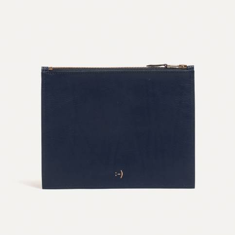 Leather Pouch COSMO M - Navy Blue