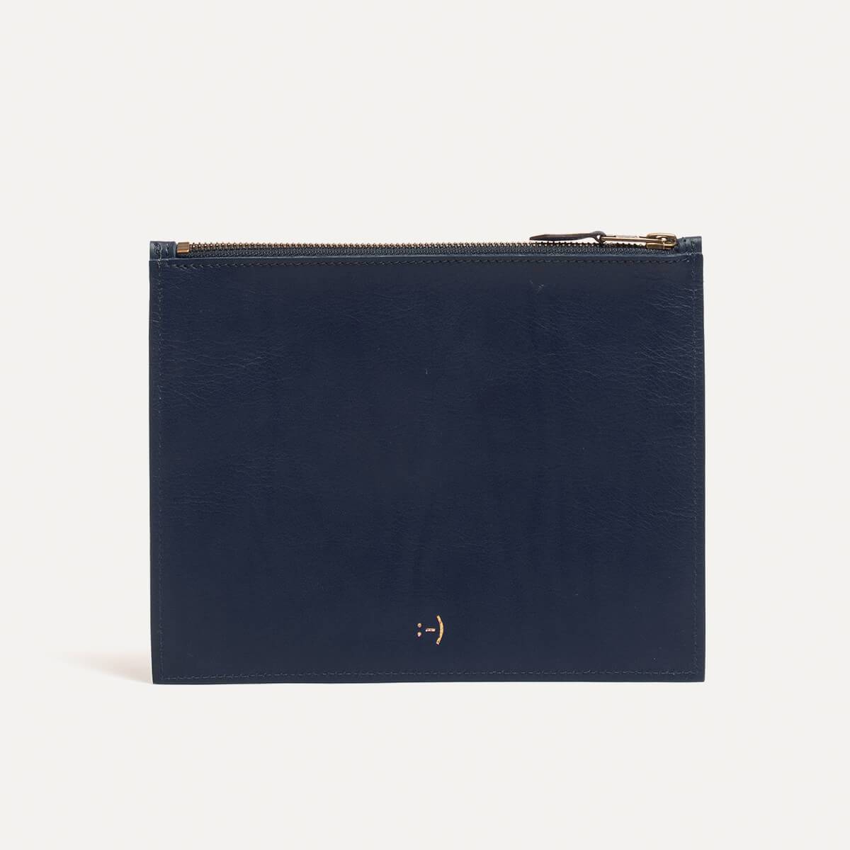 Leather Pouch COSMO M - Navy Blue (image n°1)