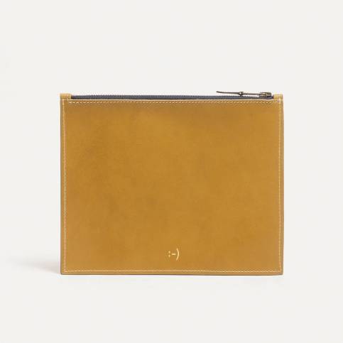 Leather Pouch COSMO M - Yellow