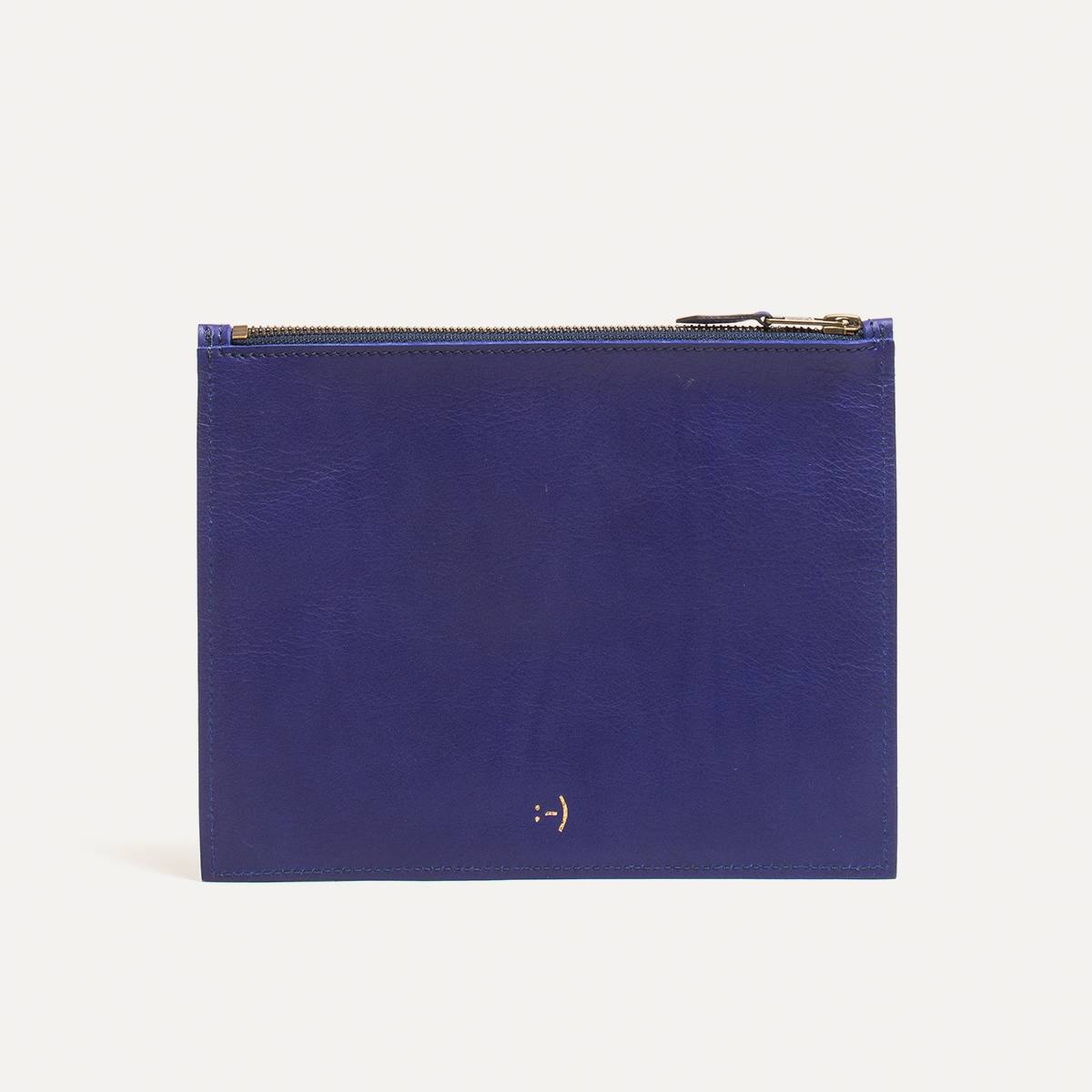 Leather Pouch COSMO M - blue (image n°1)
