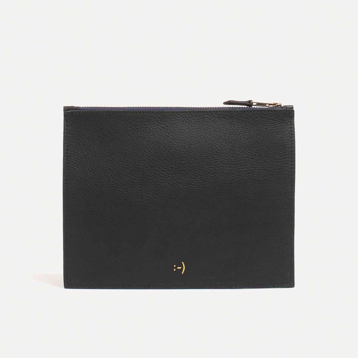 Leather Pouch COSMO M - Black (image n°1)