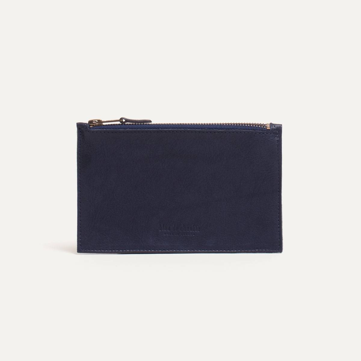 Leather Pouch COSMO S - Navy blue (image n°2)