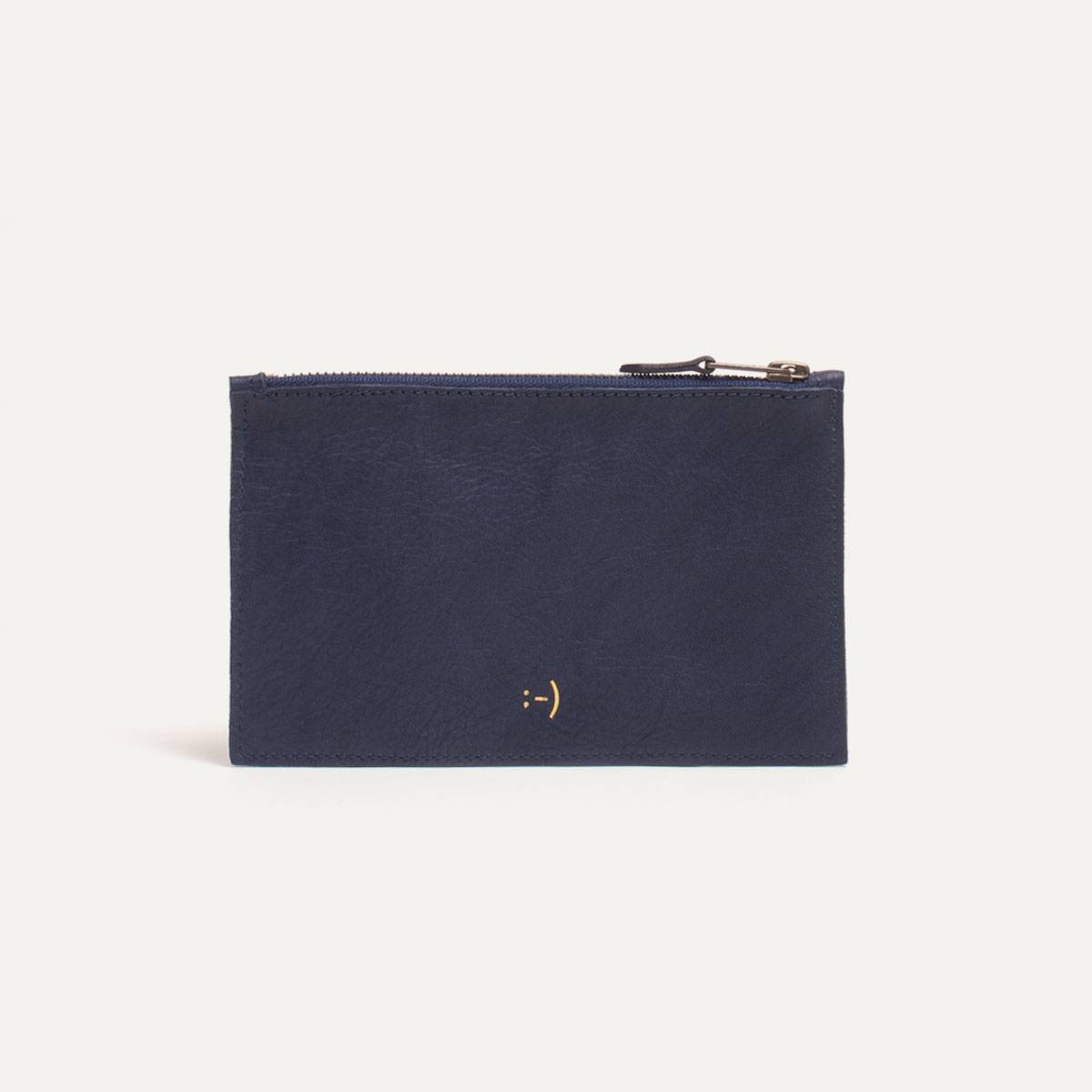 Leather Pouch COSMO S - Navy blue (image n°1)