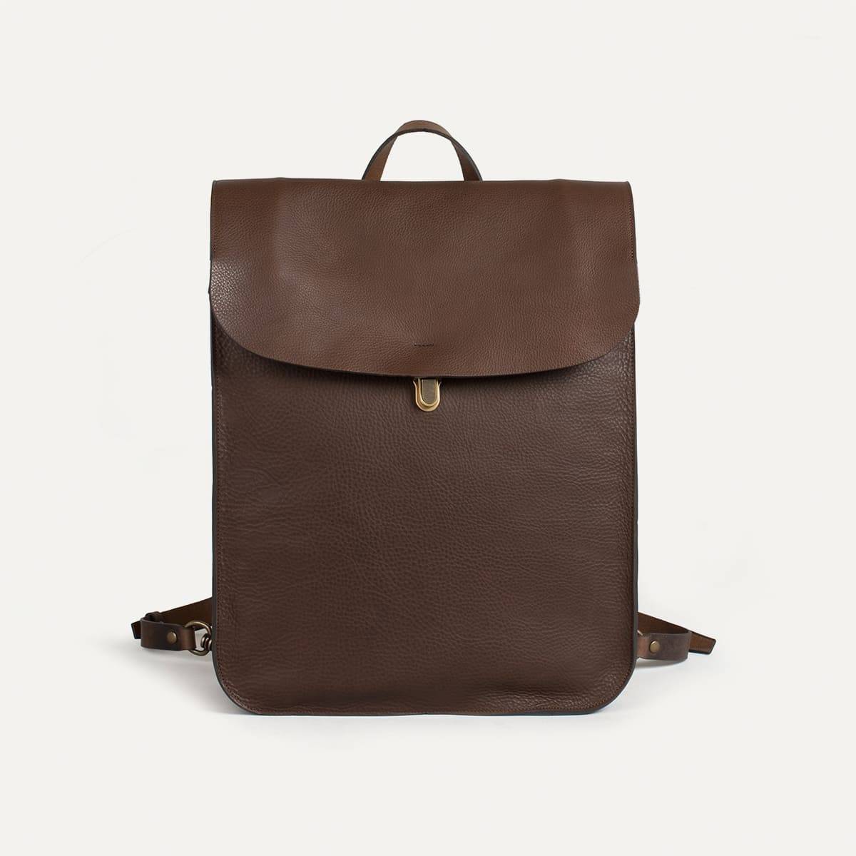 Arlo leather backpack - Military Brown (image n°1)