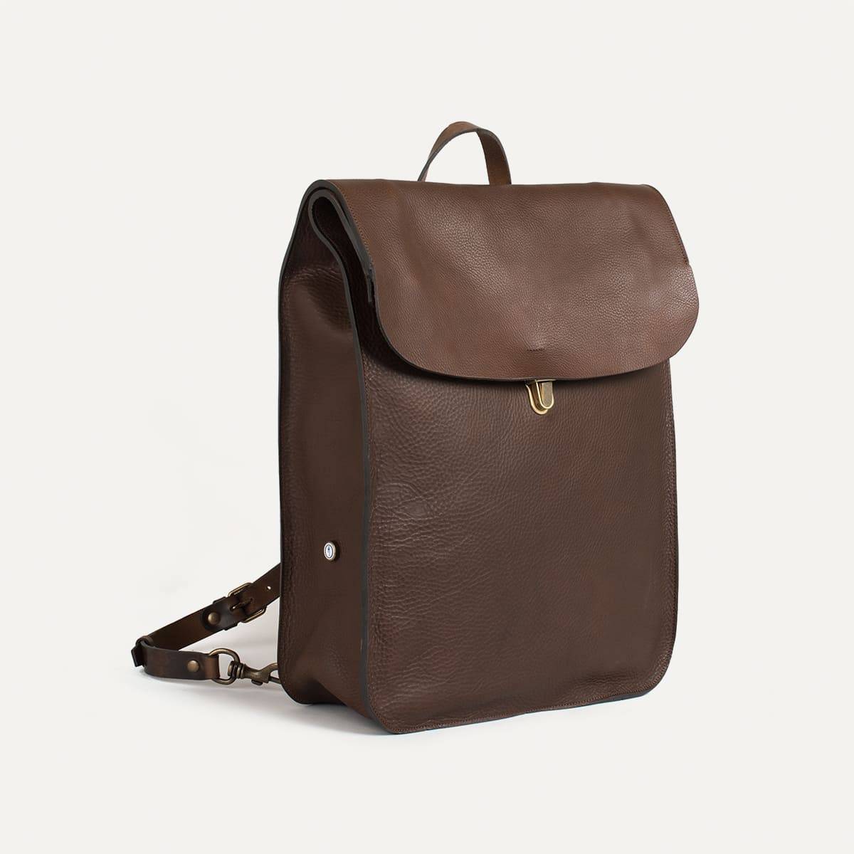 Arlo leather backpack - Military Brown (image n°2)