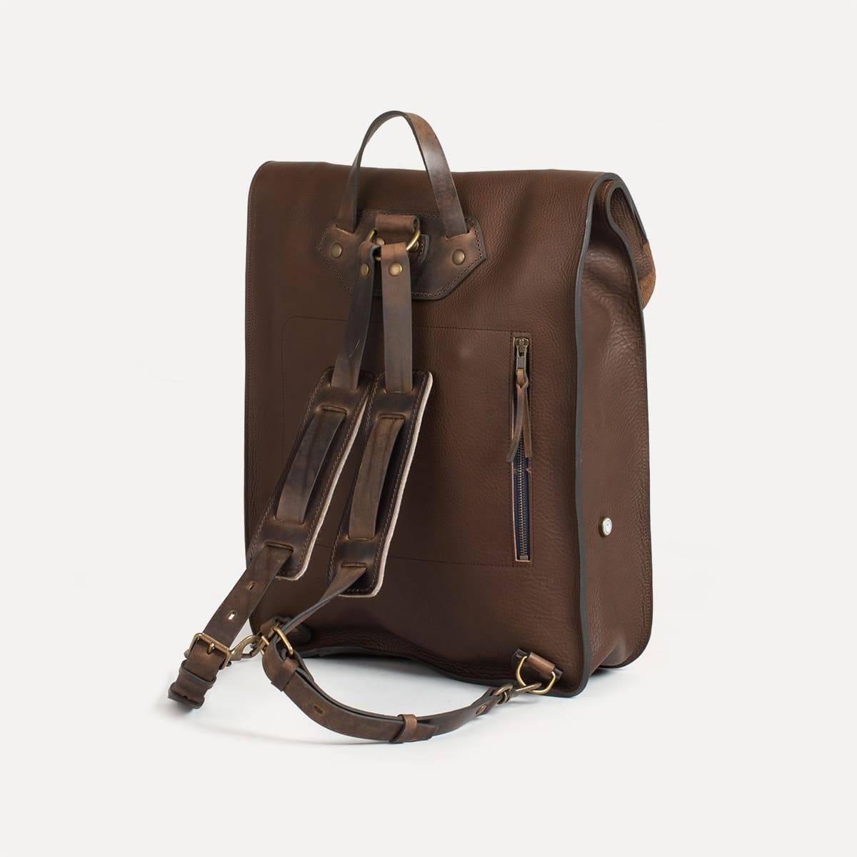 Arlo leather backpack - Military Brown (image n°3)