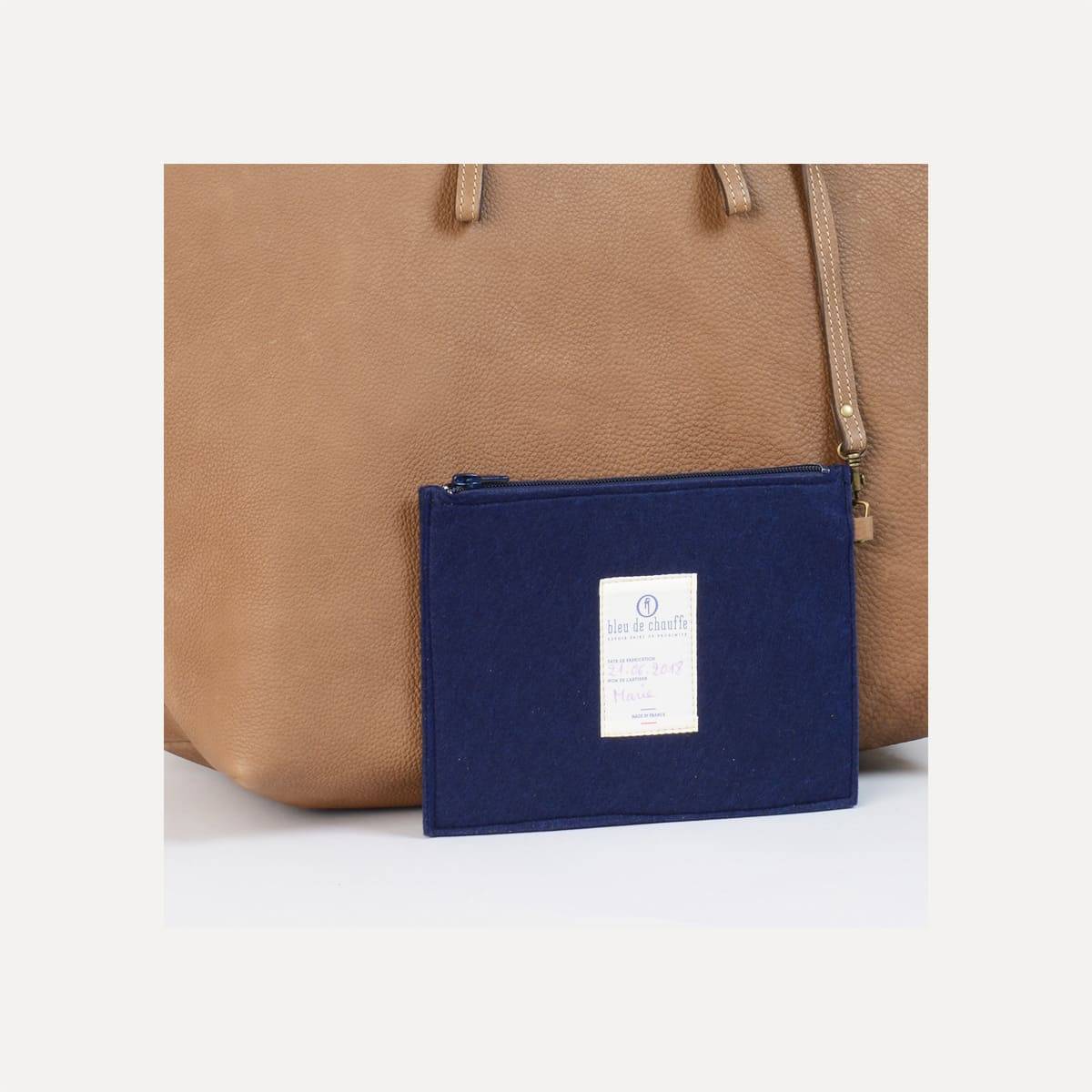 L dark blue suede shopper bag