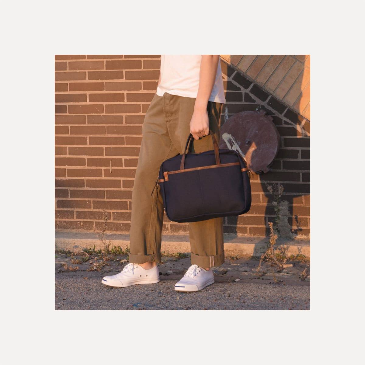 Report Business bag - Navy Blue Canvas (image n°6)