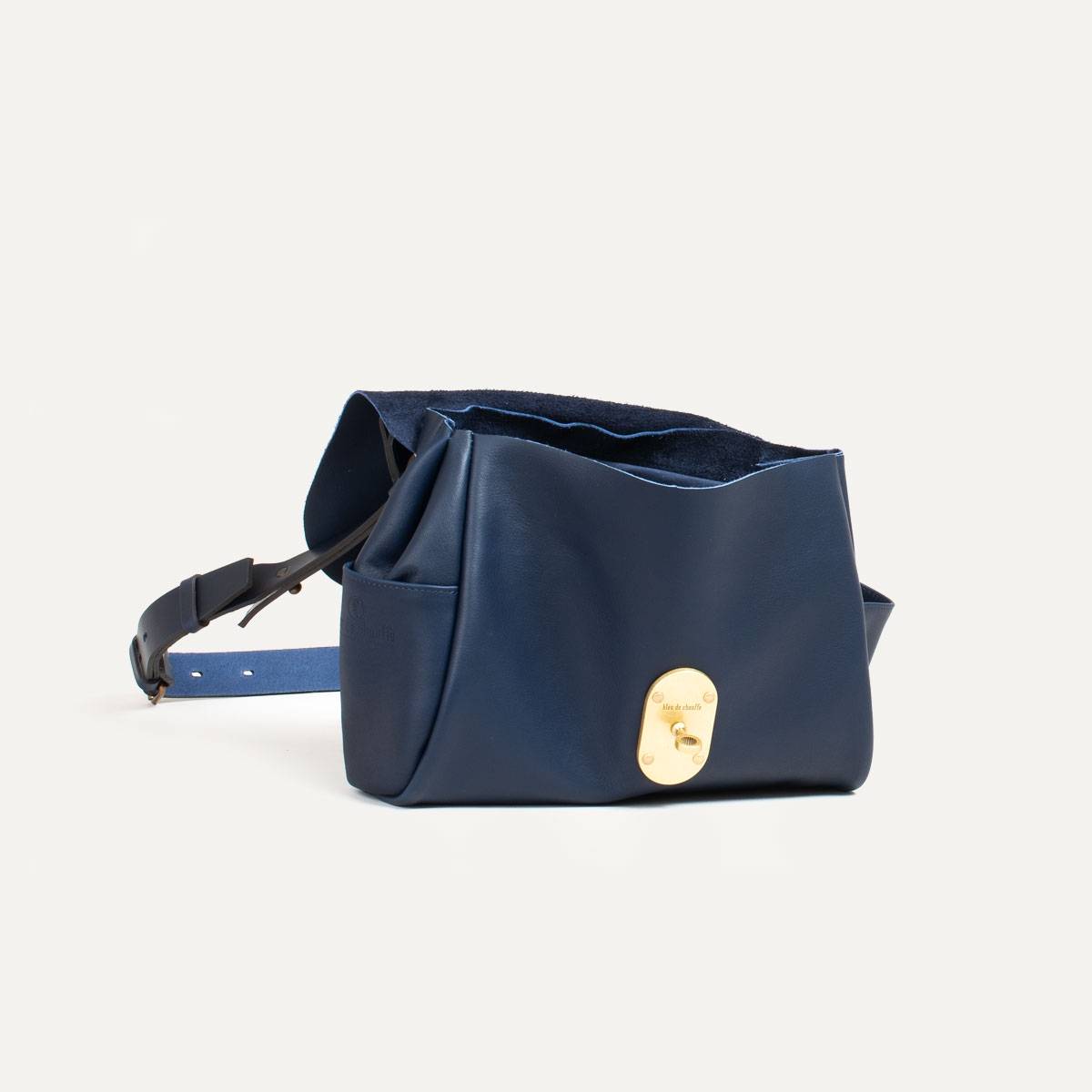 Fauré Le Page - Calibre Soft 17 Shoulder Bag - Paris Blue Scale Canvas & Navy Leather