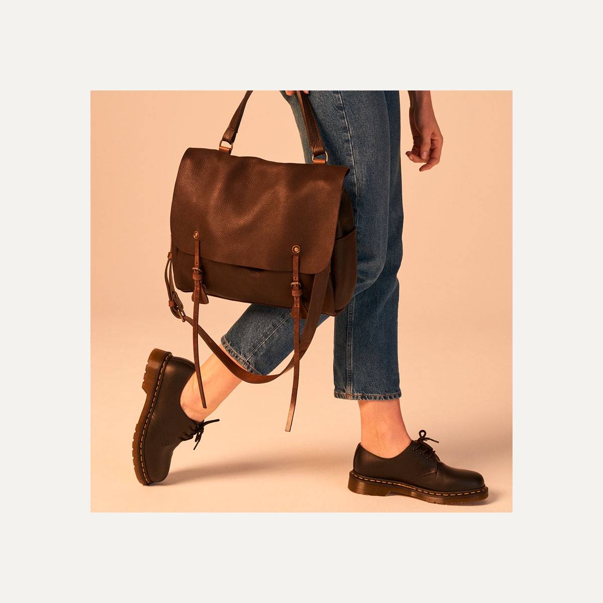 Colette leather satchel - Sangria (image n°6)