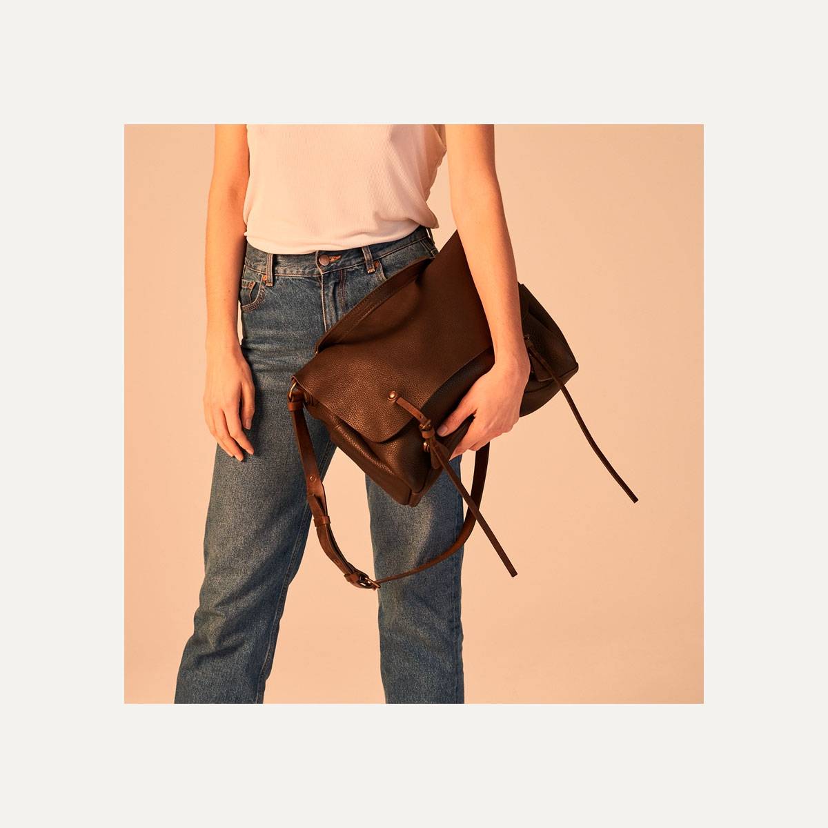 Colette leather satchel - Sangria (image n°7)