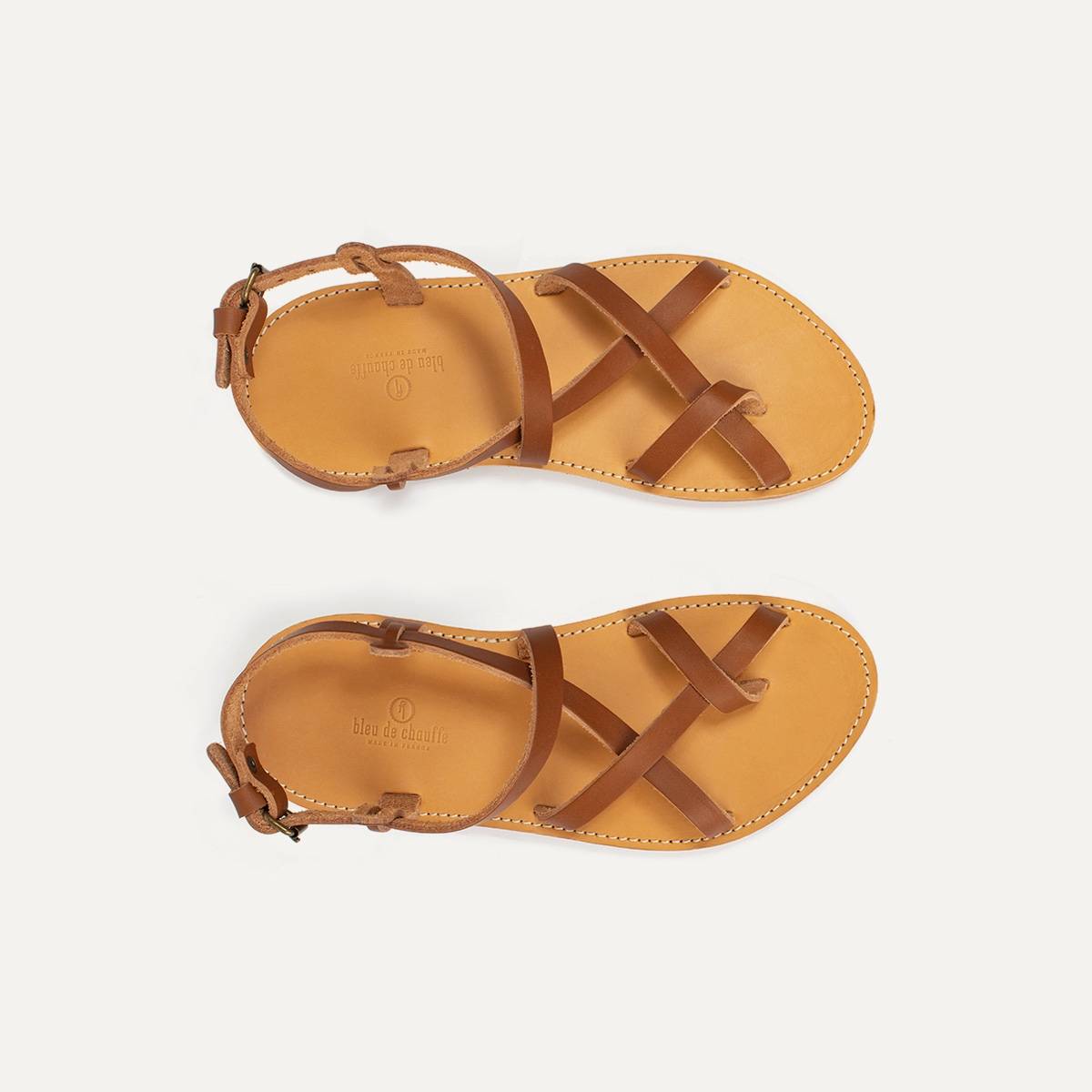 Nara leather sandals - Pain Brûlé (image n°1)