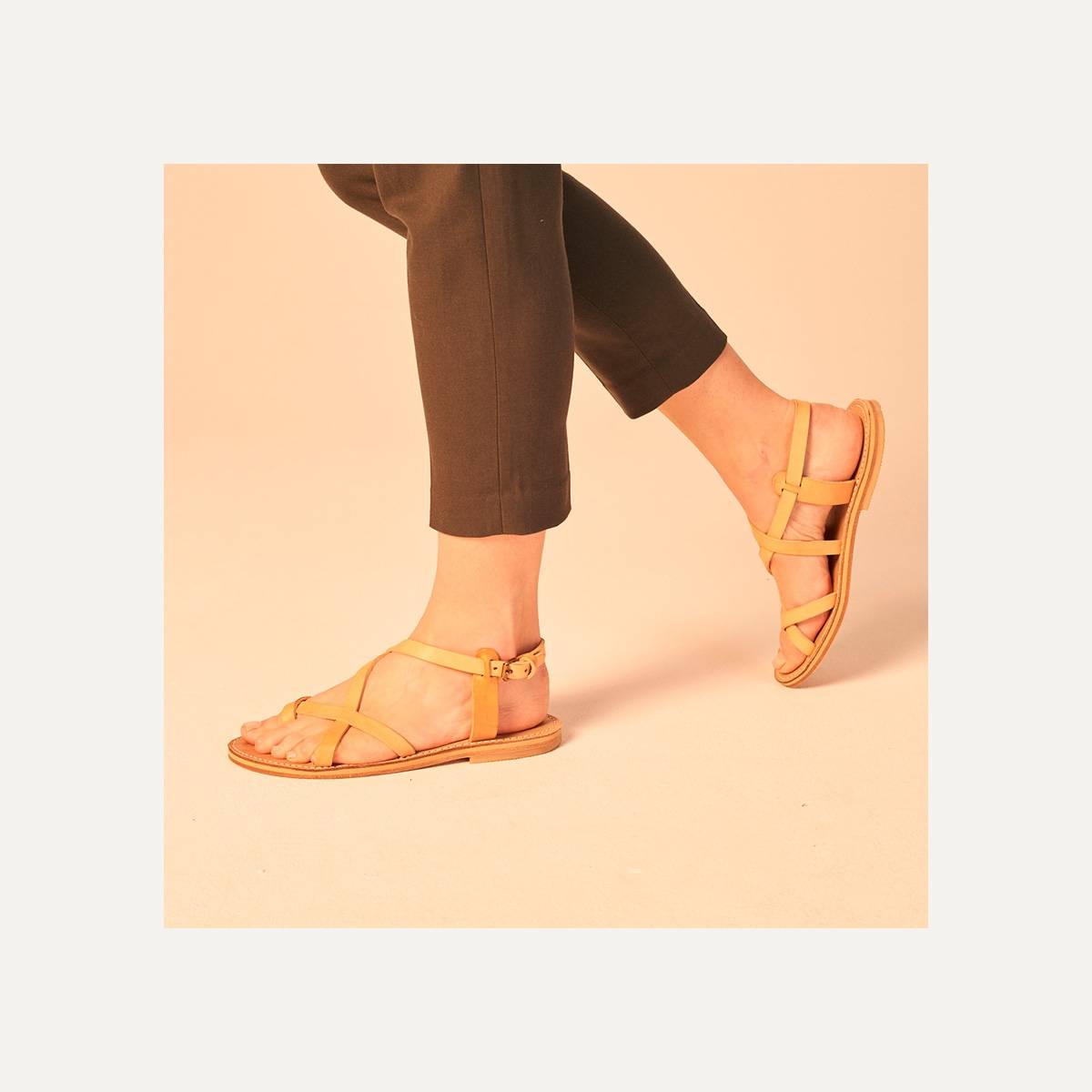 Nara leather sandals - Pain Brûlé (image n°7)