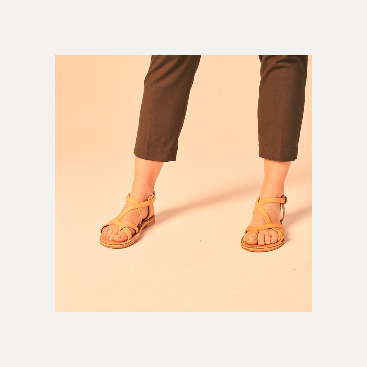 Nara leather sandals - Pain Brûlé (image n°8)