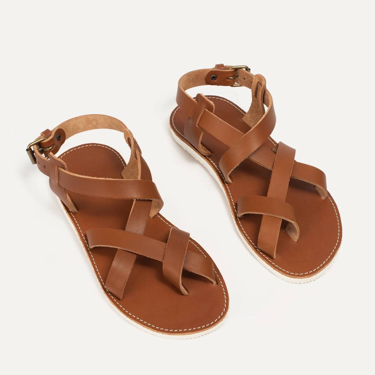 Lhassa leather sandals - Pain Brûlé (image n°7)