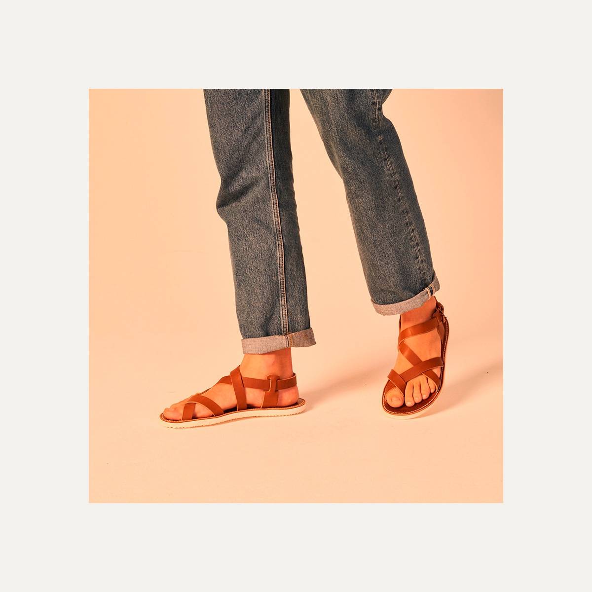 Lhassa leather sandals - Pain Brûlé (image n°8)