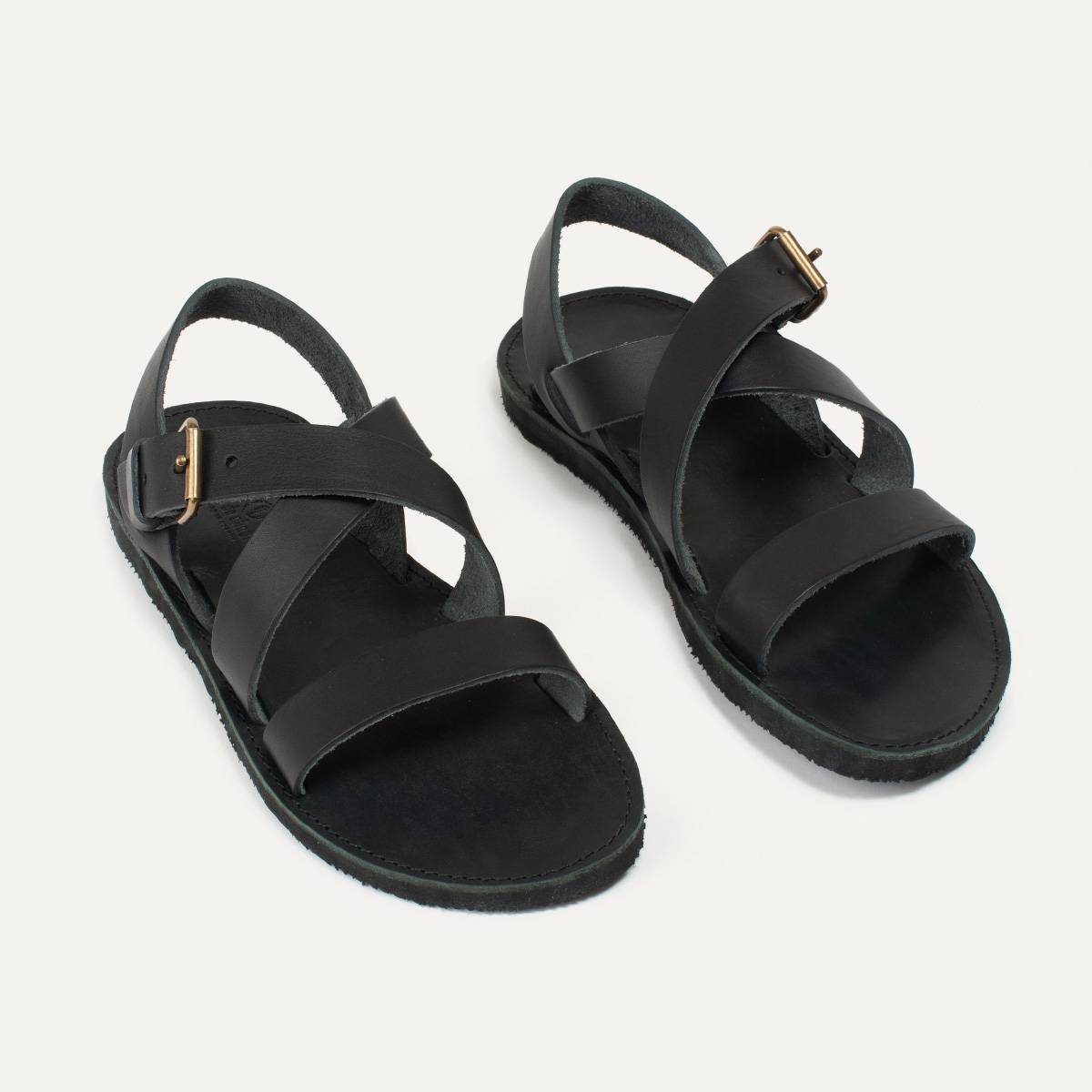 Iwate leather sandals Black