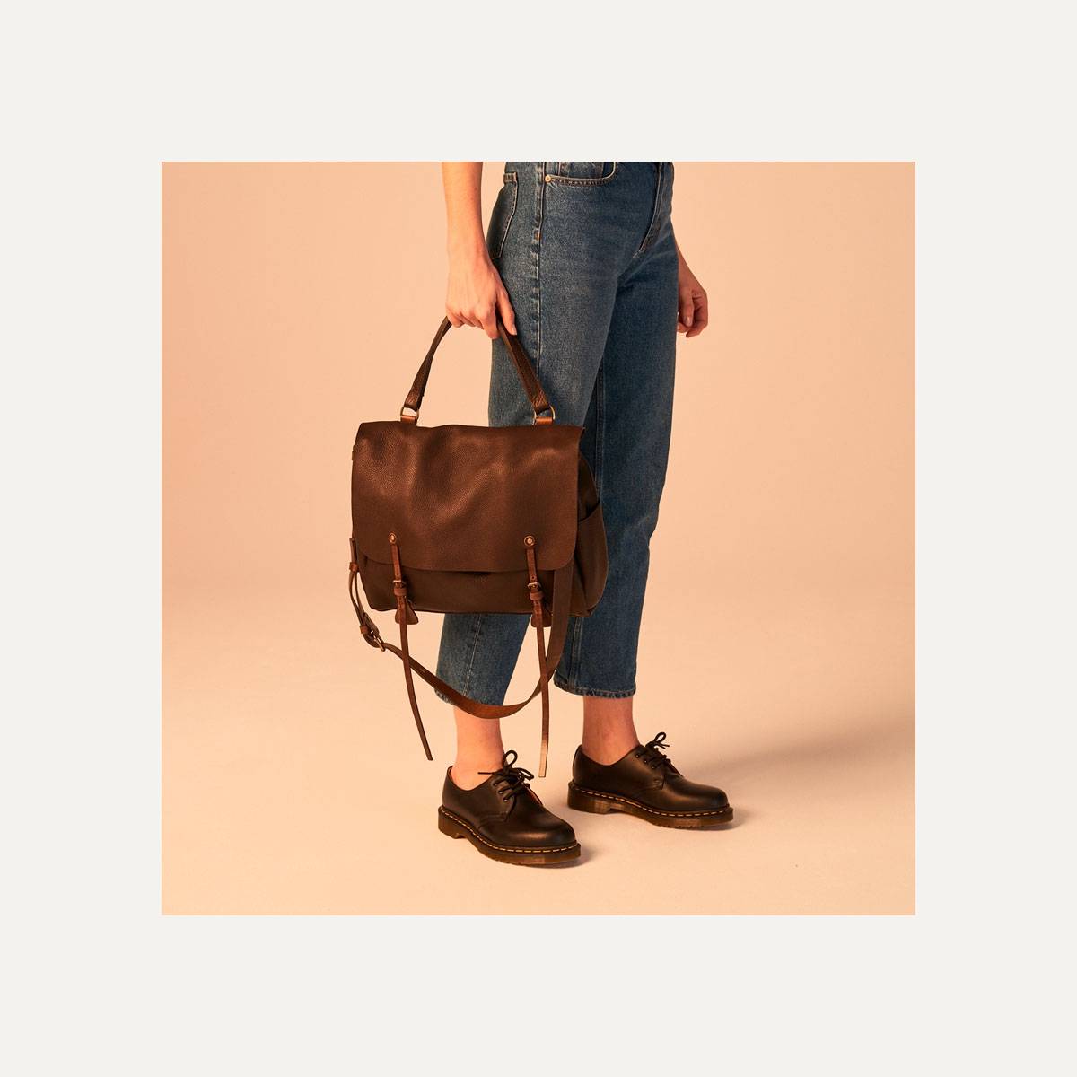 Colette leather satchel - Amber Brown (image n°7)